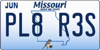 MO license plate PL8R3S