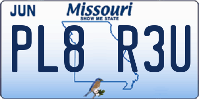 MO license plate PL8R3U