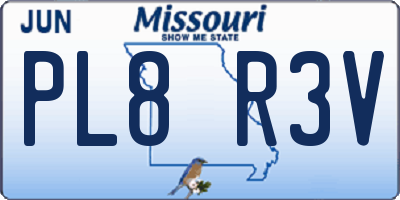 MO license plate PL8R3V