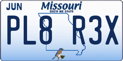 MO license plate PL8R3X