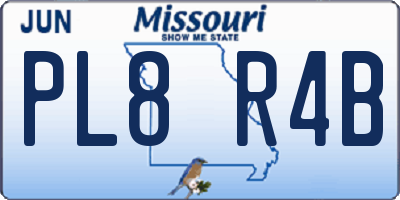 MO license plate PL8R4B
