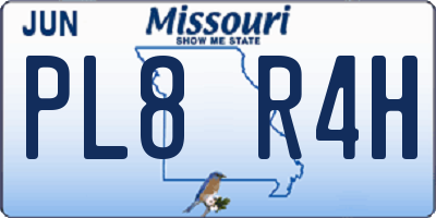 MO license plate PL8R4H