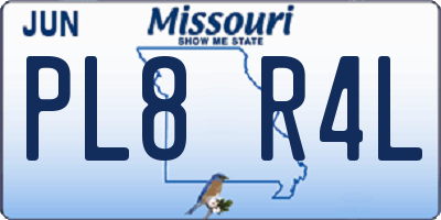 MO license plate PL8R4L