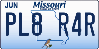 MO license plate PL8R4R