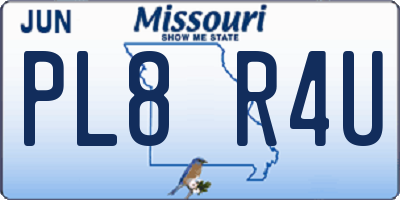MO license plate PL8R4U