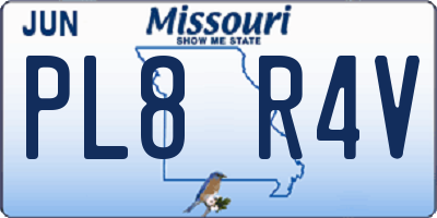MO license plate PL8R4V