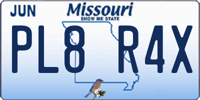 MO license plate PL8R4X