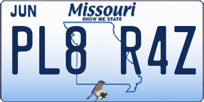 MO license plate PL8R4Z
