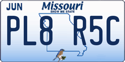 MO license plate PL8R5C