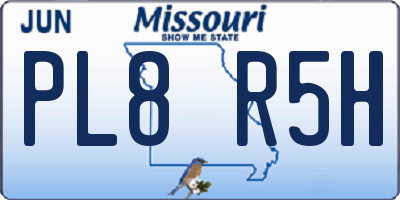 MO license plate PL8R5H