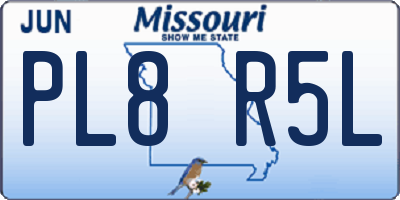 MO license plate PL8R5L