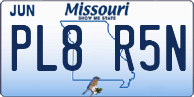 MO license plate PL8R5N
