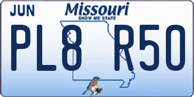 MO license plate PL8R5O