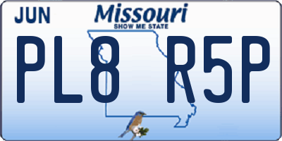 MO license plate PL8R5P