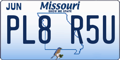 MO license plate PL8R5U