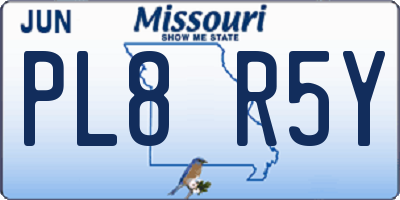 MO license plate PL8R5Y