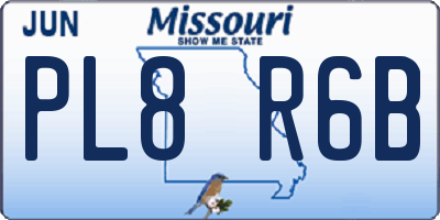 MO license plate PL8R6B