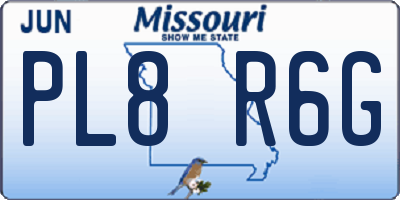 MO license plate PL8R6G
