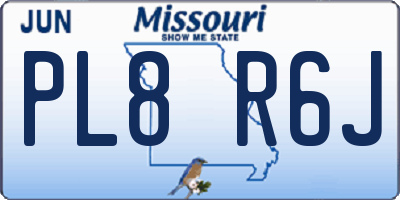 MO license plate PL8R6J