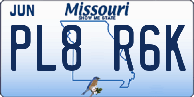 MO license plate PL8R6K