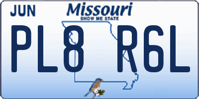 MO license plate PL8R6L