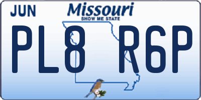 MO license plate PL8R6P