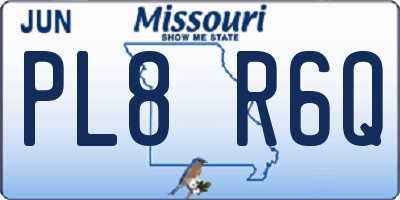 MO license plate PL8R6Q