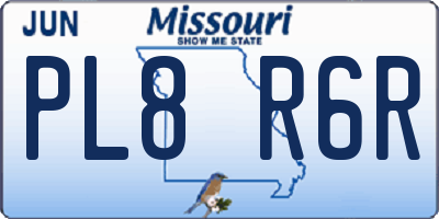 MO license plate PL8R6R