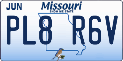 MO license plate PL8R6V
