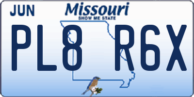 MO license plate PL8R6X