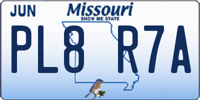 MO license plate PL8R7A