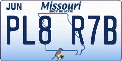 MO license plate PL8R7B