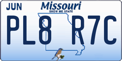 MO license plate PL8R7C