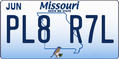 MO license plate PL8R7L