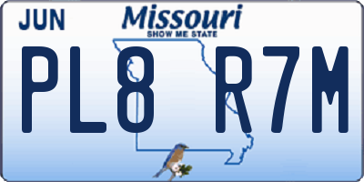 MO license plate PL8R7M