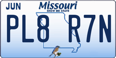 MO license plate PL8R7N