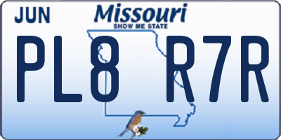 MO license plate PL8R7R