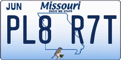 MO license plate PL8R7T