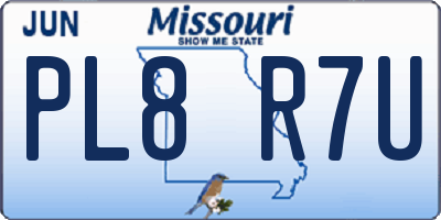 MO license plate PL8R7U