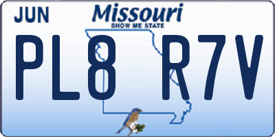 MO license plate PL8R7V