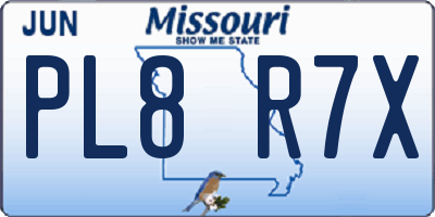 MO license plate PL8R7X