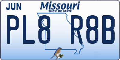MO license plate PL8R8B