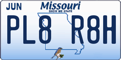 MO license plate PL8R8H