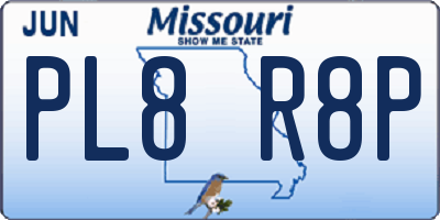 MO license plate PL8R8P