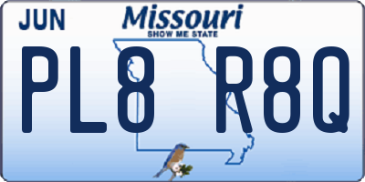 MO license plate PL8R8Q