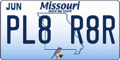 MO license plate PL8R8R