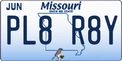 MO license plate PL8R8Y