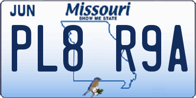MO license plate PL8R9A