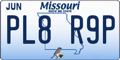 MO license plate PL8R9P