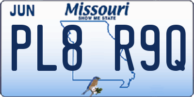 MO license plate PL8R9Q